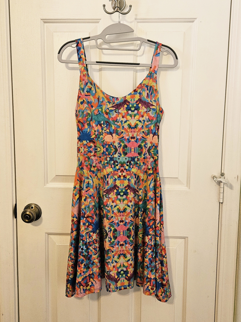 Dinosaur Pattern Fit & Flare Dress S